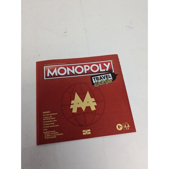 2022 Monopoly Travel World Tour Game Replacement Board Instructions - Picture 2 of 8